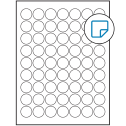 1" White Circular Sheet Labels - Removable Adhesive