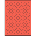 1" Red Circular Sheet Labels