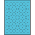 1" Turquoise Circular Sheet Labels