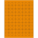 1" x 1" Fluorescent Orange Square Sheet Labels