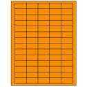 1.5" x 0.75" Fluorescent Orange Rectangular Sheet Labels