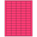 1.5" x 0.75" Fluorescent Pink Rectangular Sheet Labels