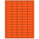 1.5" x 0.75" Fluorescent Red Rectangular Sheet Labels
