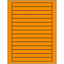 7" x 0.68" Fluorescent Orange Rectangular Sheet Labels