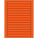 7" x 0.68" Fluorescent Red Rectangular Sheet Labels