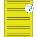 7" x 0.68" Fluorescent Yellow Rectangular Sheet Labels - Removable Adhesive