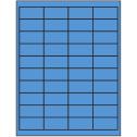 2" x 1" Fluorescent Blue Rectangular Sheet Labels