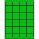 2" x 1" Fluorescent Green Rectangular Sheet Labels