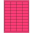 2" x 1" Fluorescent Pink Rectangular Sheet Labels