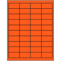 2" x 1" Fluorescent Red Rectangular Sheet Labels