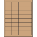 2" x 1.25" Brown Kraft Rectangular Sheet Labels