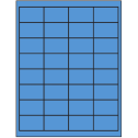 2" x 1.25" Fluorescent Blue Rectangular Sheet Labels