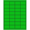 2" x 1.25" Fluorescent Green Rectangular Sheet Labels