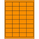 2" x 1.25" Fluorescent Orange Rectangular Sheet Labels