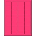 2" x 1.25" Fluorescent Pink Rectangular Sheet Labels