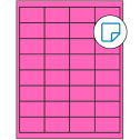 2" x 1.25" Fluorescent Pink Rectangular Sheet Labels - Removable Adhesive