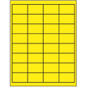 2" x 1.25" Fluorescent Yellow Rectangular Sheet Labels