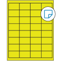 2" x 1.25" Fluorescent Yellow Rectangular Sheet Labels - Removable Adhesive