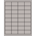 2" x 1.25" Gray Rectangular Sheet Labels