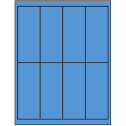 2" x 5" Fluorescent Blue Rectangular Sheet Labels