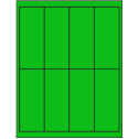 2" x 5" Fluorescent Green Rectangular Sheet Labels