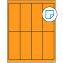 2" x 5" Fluorescent Orange Rectangular Sheet Labels - Removable Adhesive