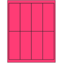 2" x 5" Fluorescent Pink Rectangular Sheet Labels