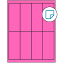 2" x 5" Fluorescent Pink Rectangular Sheet Labels - Removable Adhesive