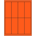 2" x 5" Fluorescent Red Rectangular Sheet Labels