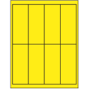 2" x 5" Fluorescent Yellow Rectangular Sheet Labels