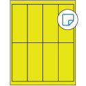 2" x 5" Fluorescent Yellow Rectangular Sheet Labels - Removable Adhesive