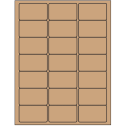 2.5" x 1.5" Brown Kraft Rectangular Sheet Labels