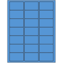 2.5" x 1.5" Fluorescent Blue Rectangular Sheet Labels