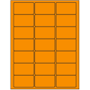 2.5" x 1.5" Fluorescent Orange Rectangular Sheet Labels