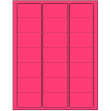 2.5" x 1.5" Fluorescent Pink Rectangular Sheet Labels