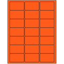 2.5" x 1.5" Fluorescent Red Rectangular Sheet Labels