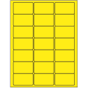 2.5" x 1.5" Fluorescent Yellow Rectangular Sheet Labels