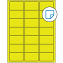 2.5" x 1.5" Fluorescent Yellow Rectangular Sheet Labels - Removable Adhesive