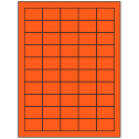 1.5" x 1" Fluorescent Red Rectangular Sheet Labels