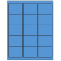 2.625" x 2" Fluorescent Blue Rectangular Sheet Labels