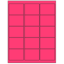 2.625" x 2" Fluorescent Pink Rectangular Sheet Labels