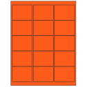 2.625" x 2" Fluorescent Red Rectangular Sheet Labels