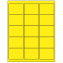 2.625" x 2" Fluorescent Yellow Rectangular Sheet Labels