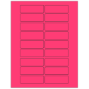 3" x 1" Fluorescent Pink Rectangular Sheet Labels