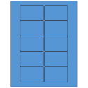 3" x 2" Fluorescent Blue Rectangular Sheet Labels