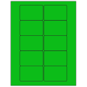 3" x 2" Fluorescent Green Rectangular Sheet Labels