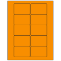 3" x 2" Fluorescent Orange Rectangular Sheet Labels