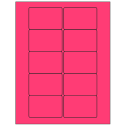 3" x 2" Fluorescent Pink Rectangular Sheet Labels