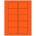 3" x 2" Fluorescent Red Rectangular Sheet Labels