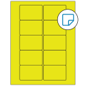 3" x 2" Fluorescent Yellow Rectangular Sheet Labels - Removable Adhesive